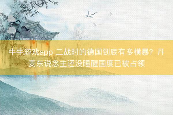 牛牛游戏app 二战时的德国到底有多横暴？丹麦东说念主还没睡醒国度已被占领
